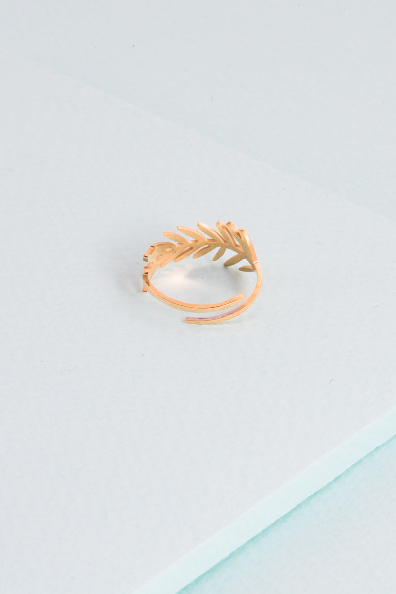 Polished Feather Ring | Gold (14K)