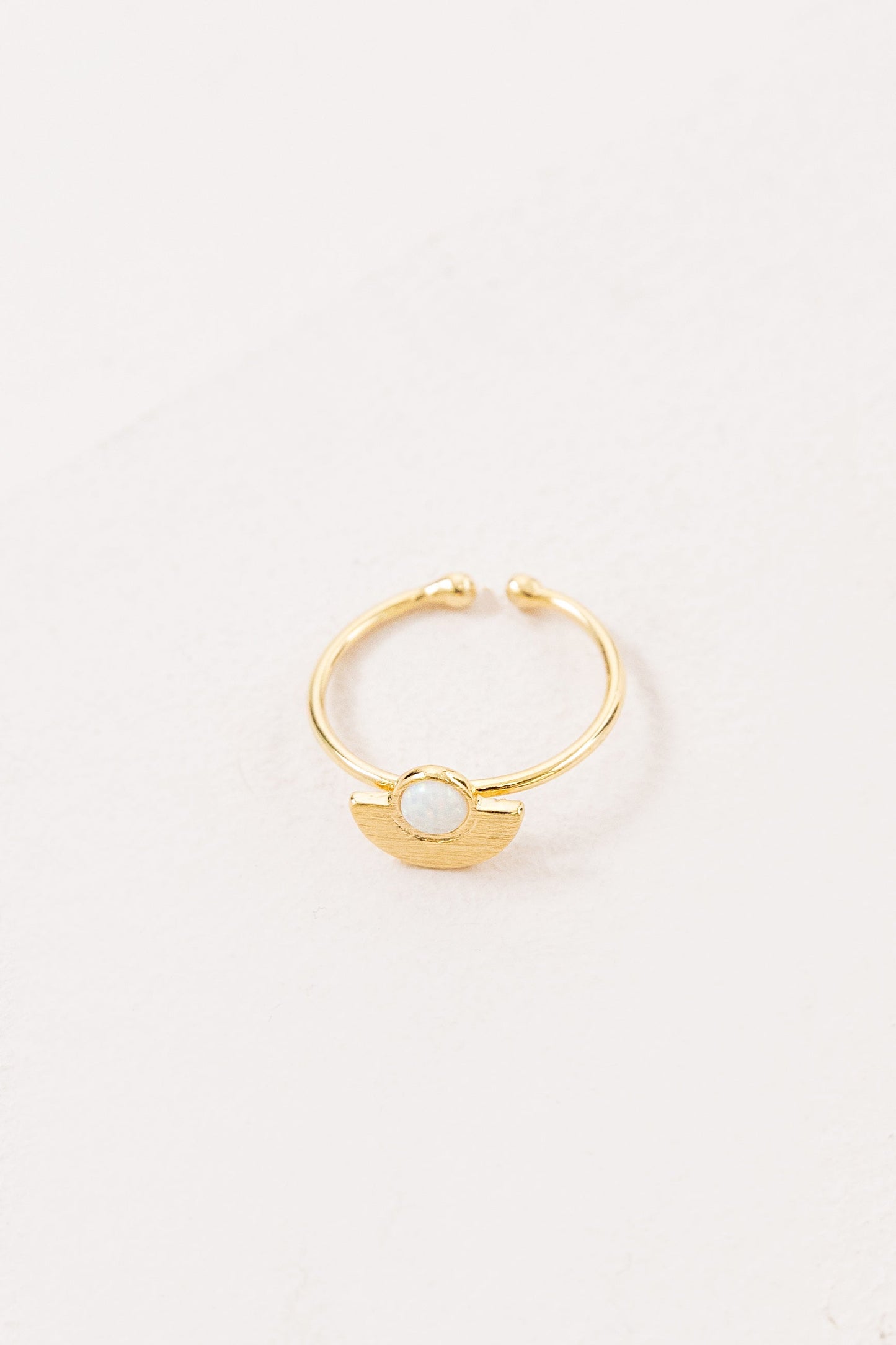 Pixum Wide Eye Stone Ring | White