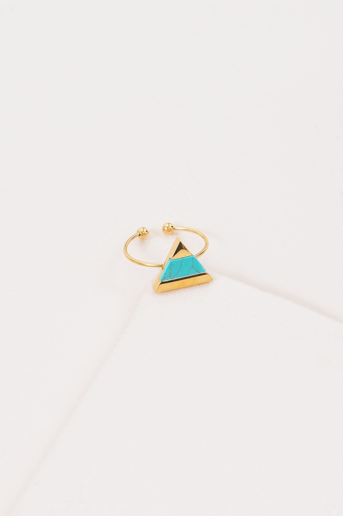 Pyramid Stone Ring | Turquoise Gold (14K)