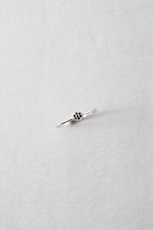 Shaker Top Stone Ring | Black (sterl.)