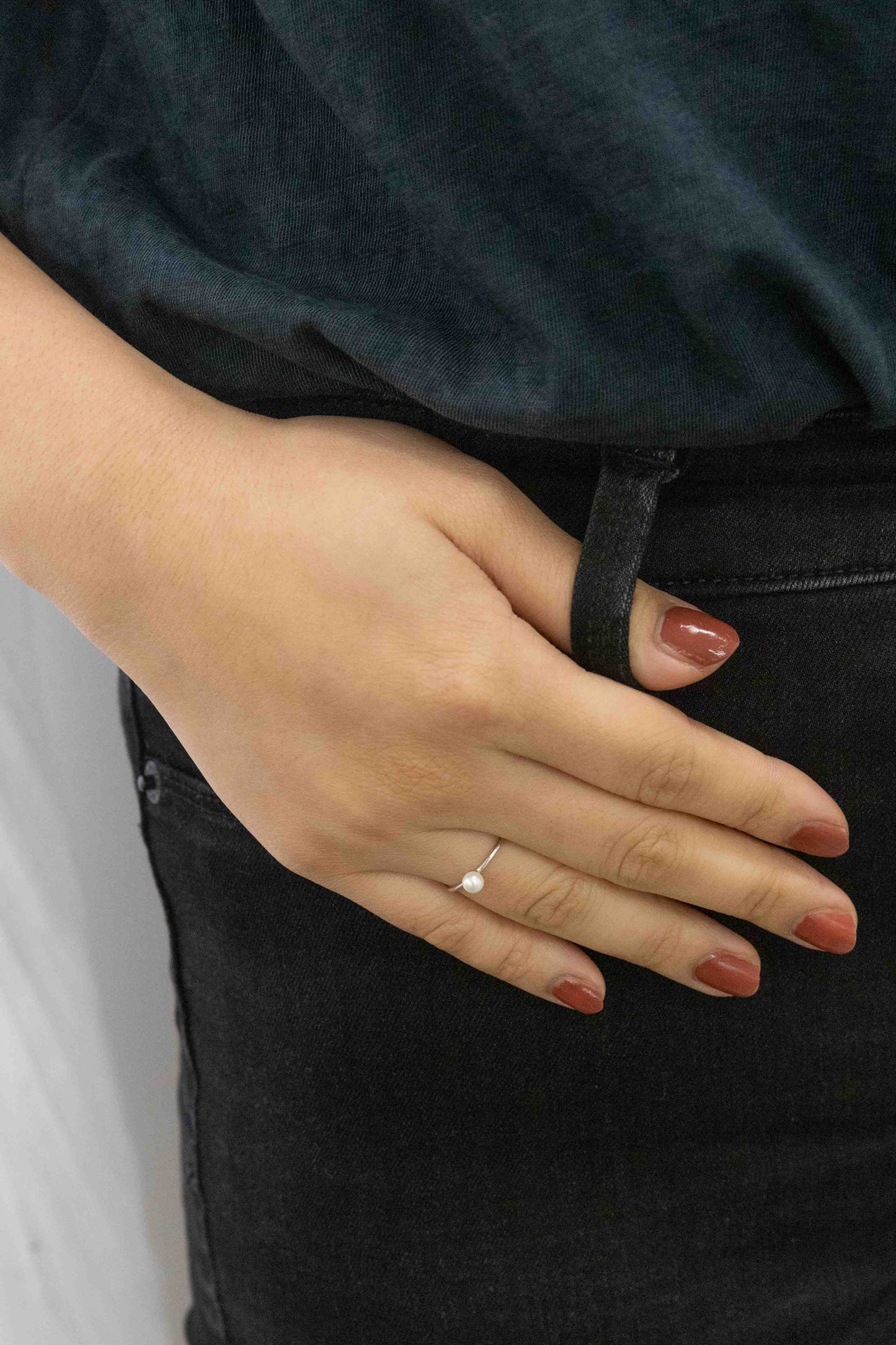 Single Pearl Ring | Silver