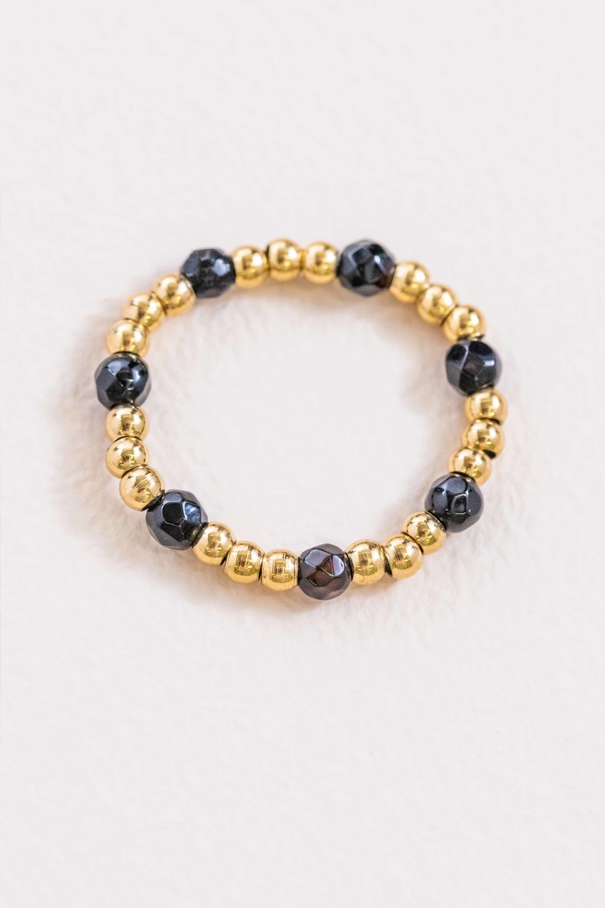 Awestruck Artist Beaded Ring | Black (14K)