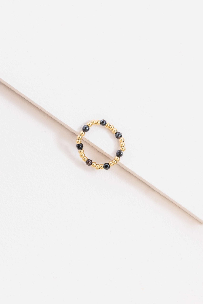 Awestruck Artist Beaded Ring | Black (14K)