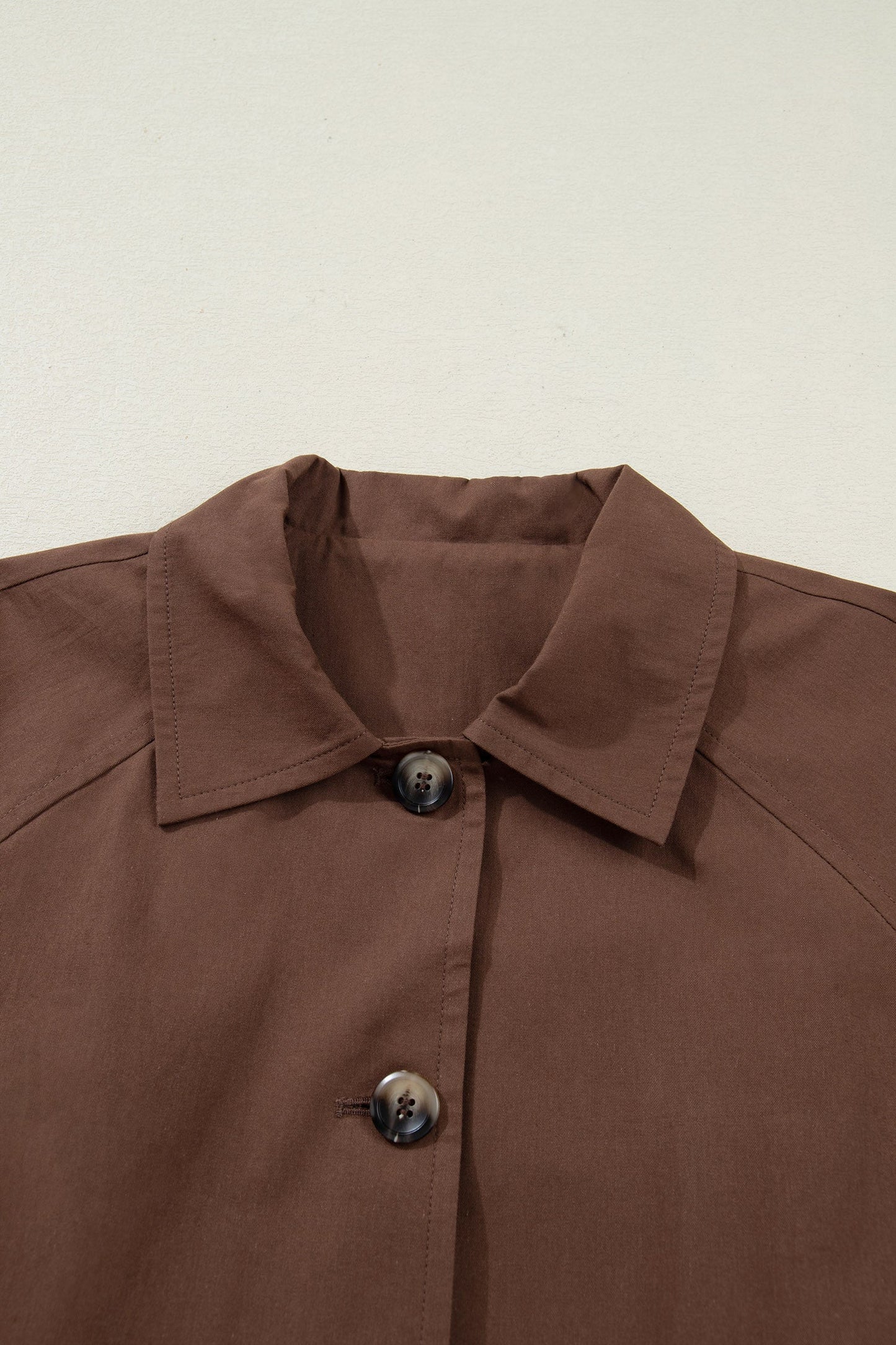 Leopard Lined Button Up Collared Jacket