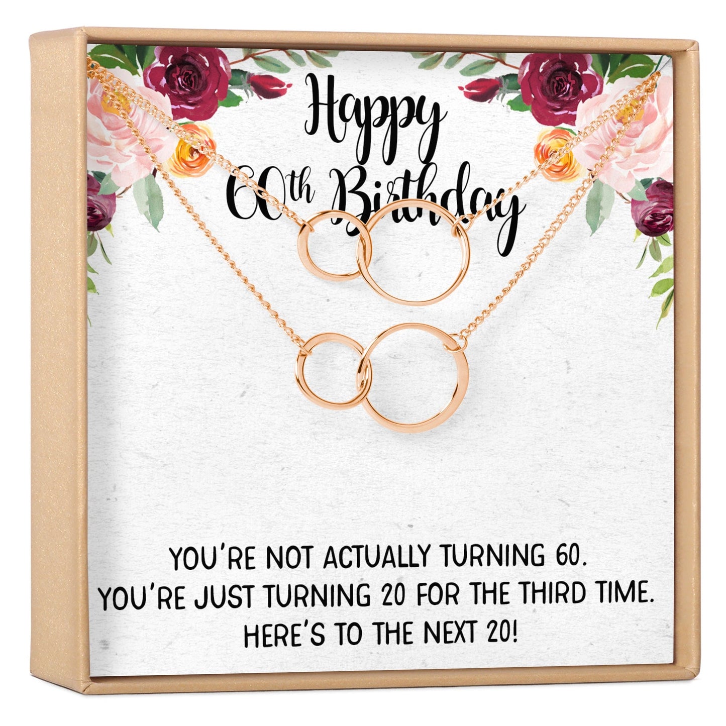 60th Birthday Necklace, Multiple Styles