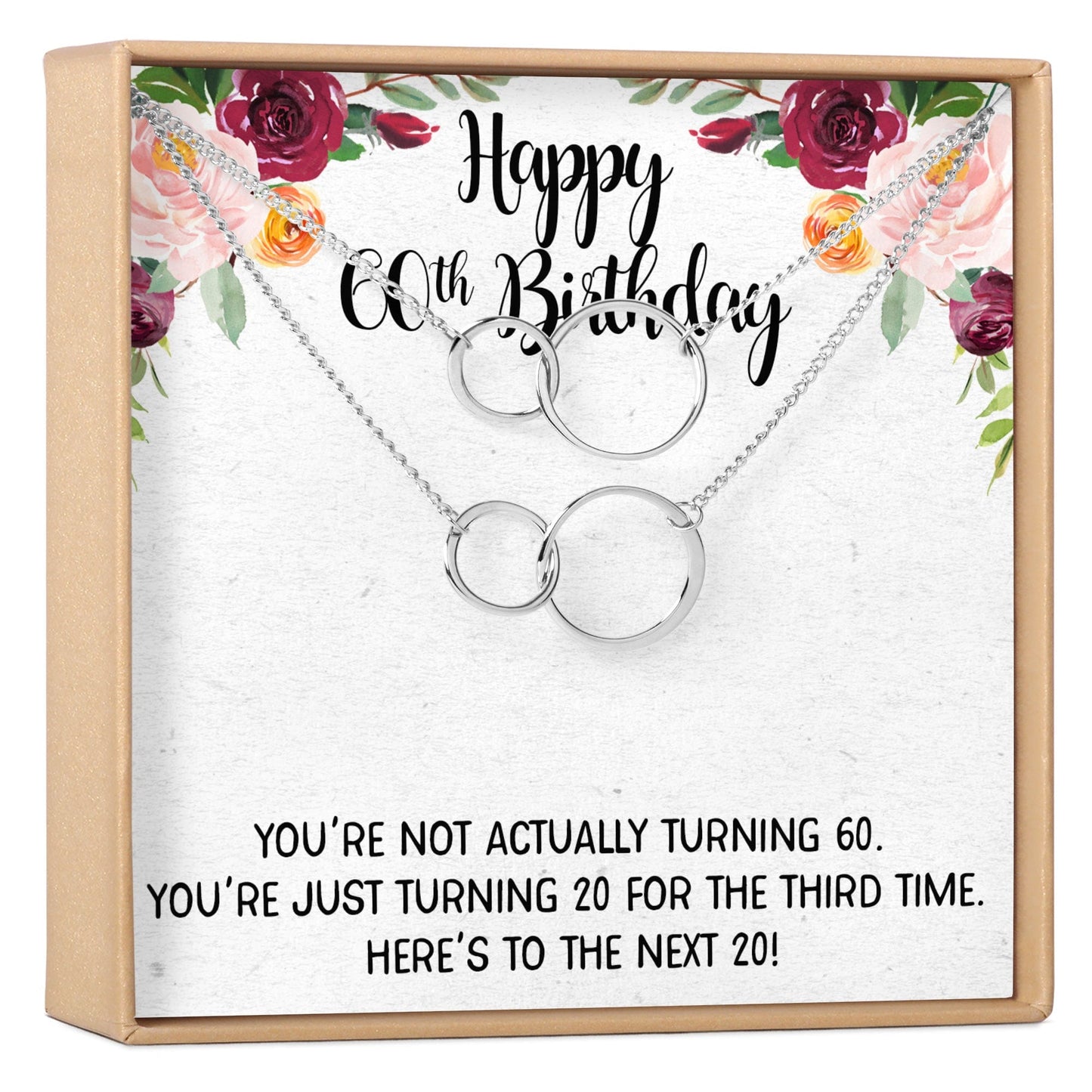 60th Birthday Necklace, Multiple Styles