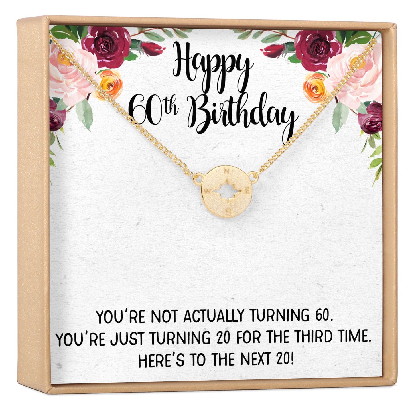 60th Birthday Necklace, Multiple Styles