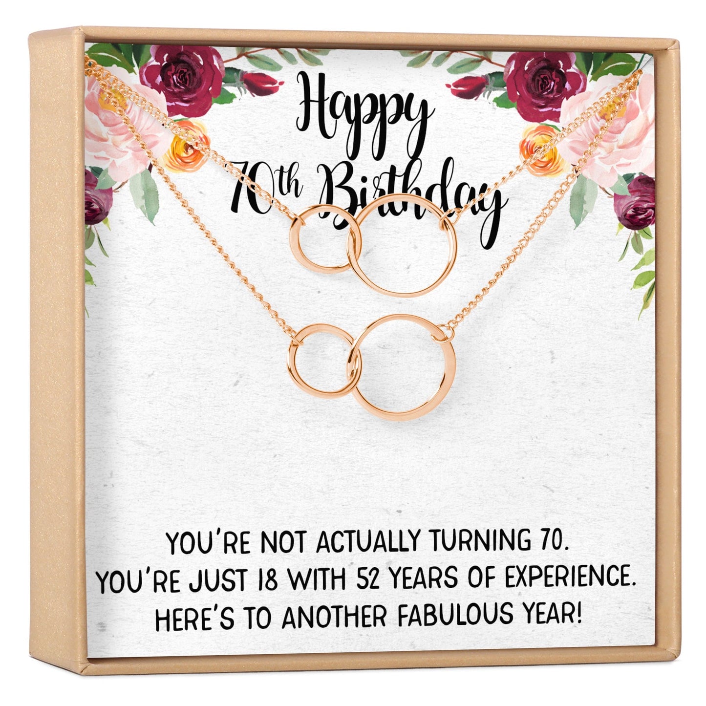 70th Birthday Necklace, Multiple Styles