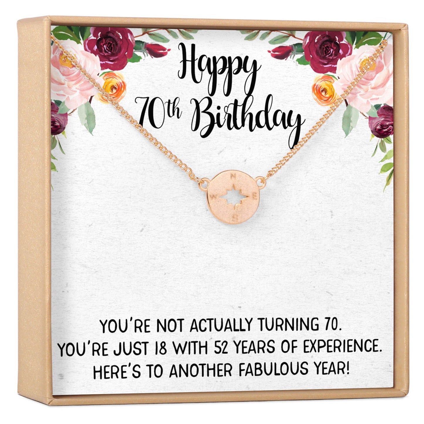 70th Birthday Necklace, Multiple Styles