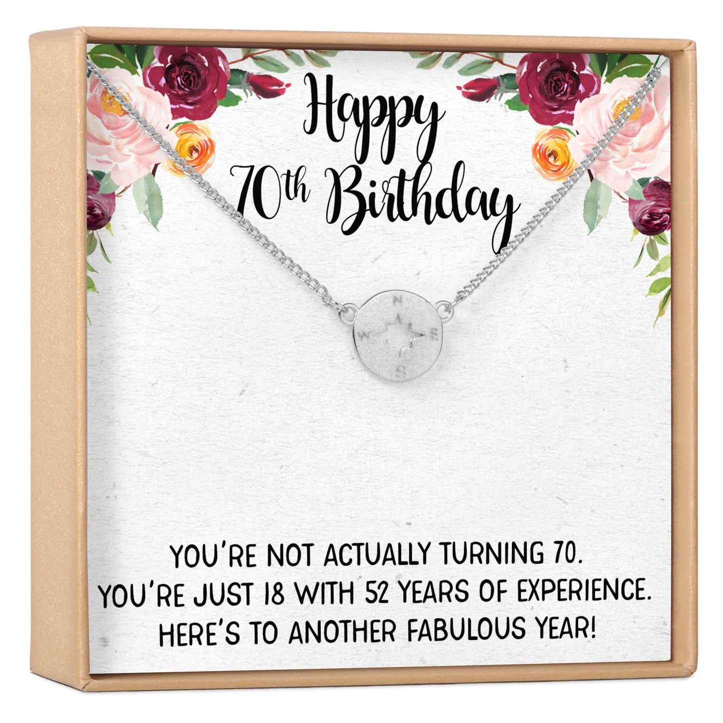 70th Birthday Necklace, Multiple Styles