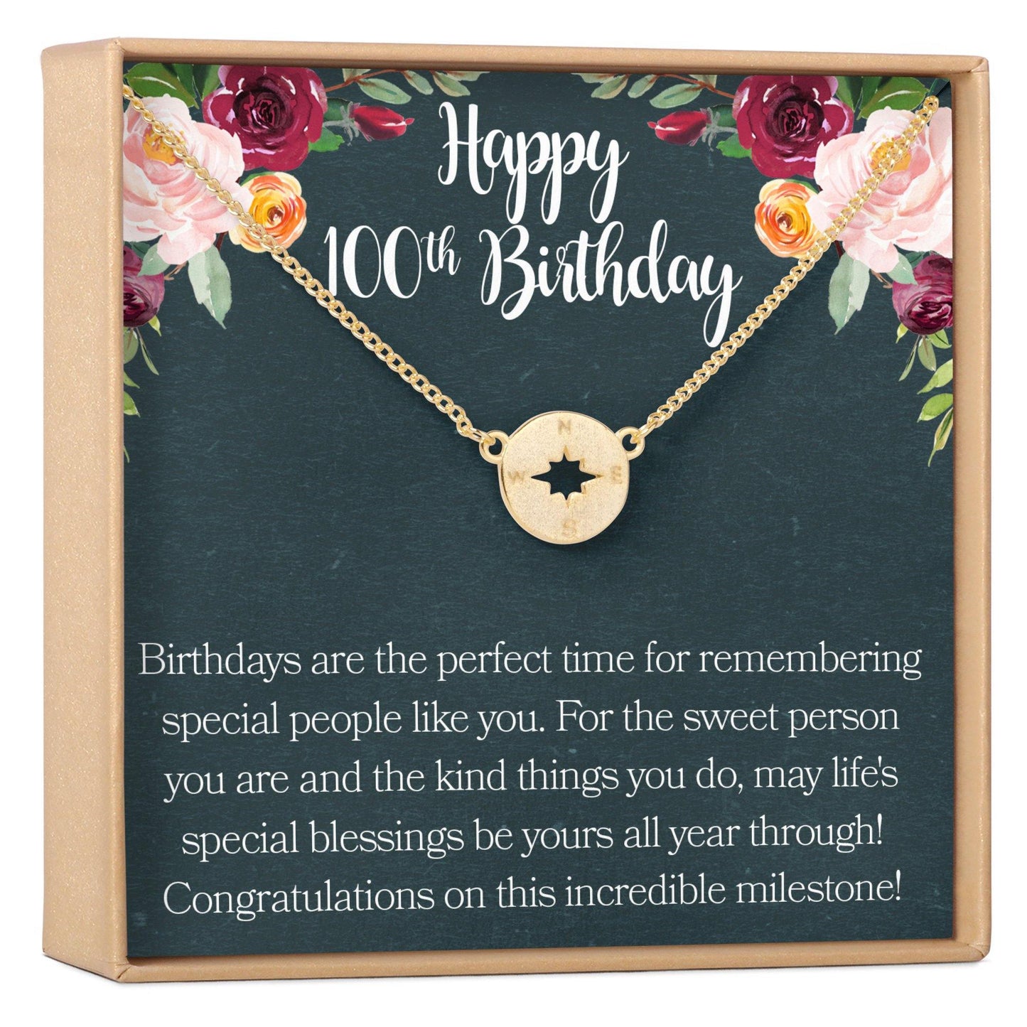 100th Birthday Necklace, Multiple Styles