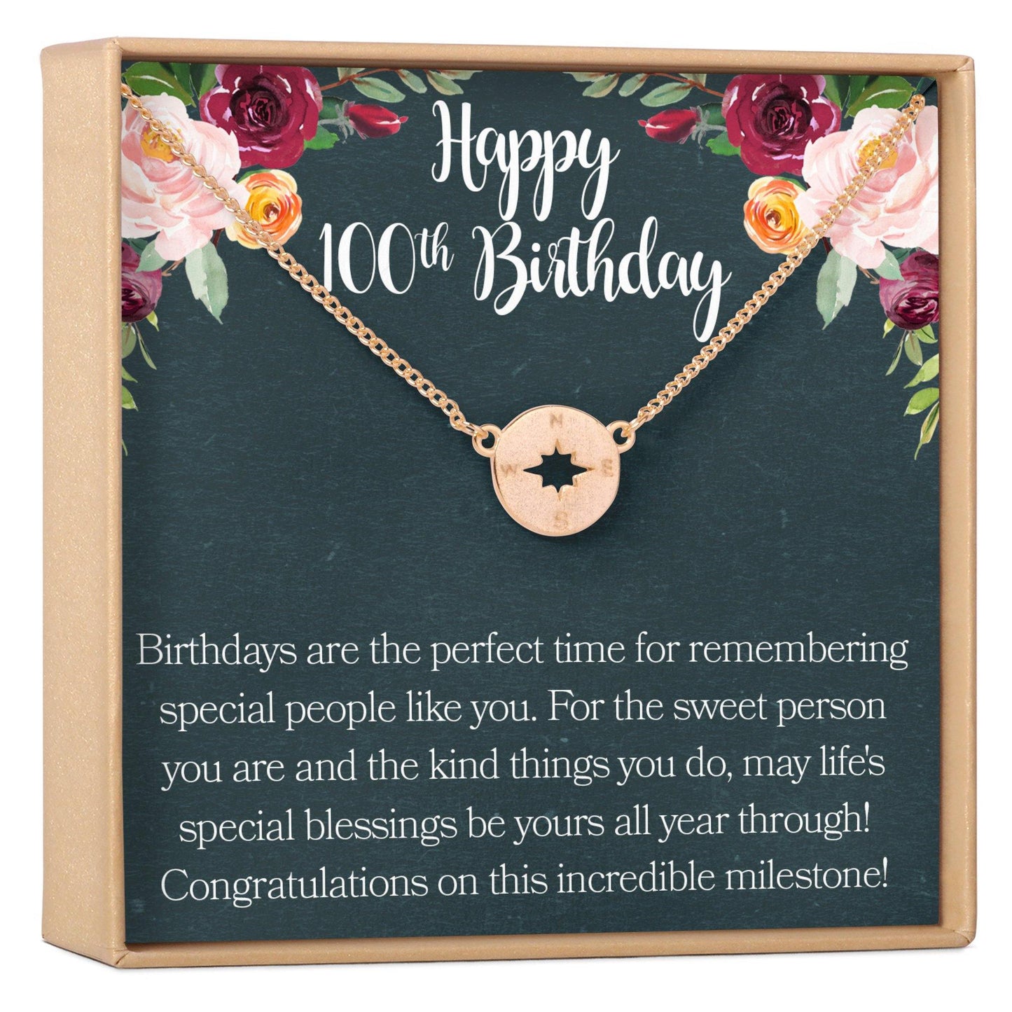 100th Birthday Necklace, Multiple Styles