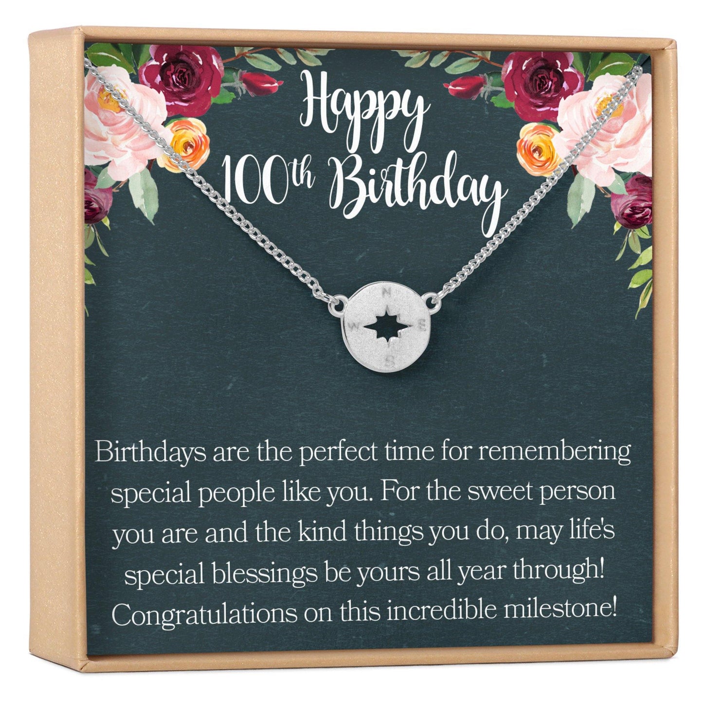 100th Birthday Necklace, Multiple Styles