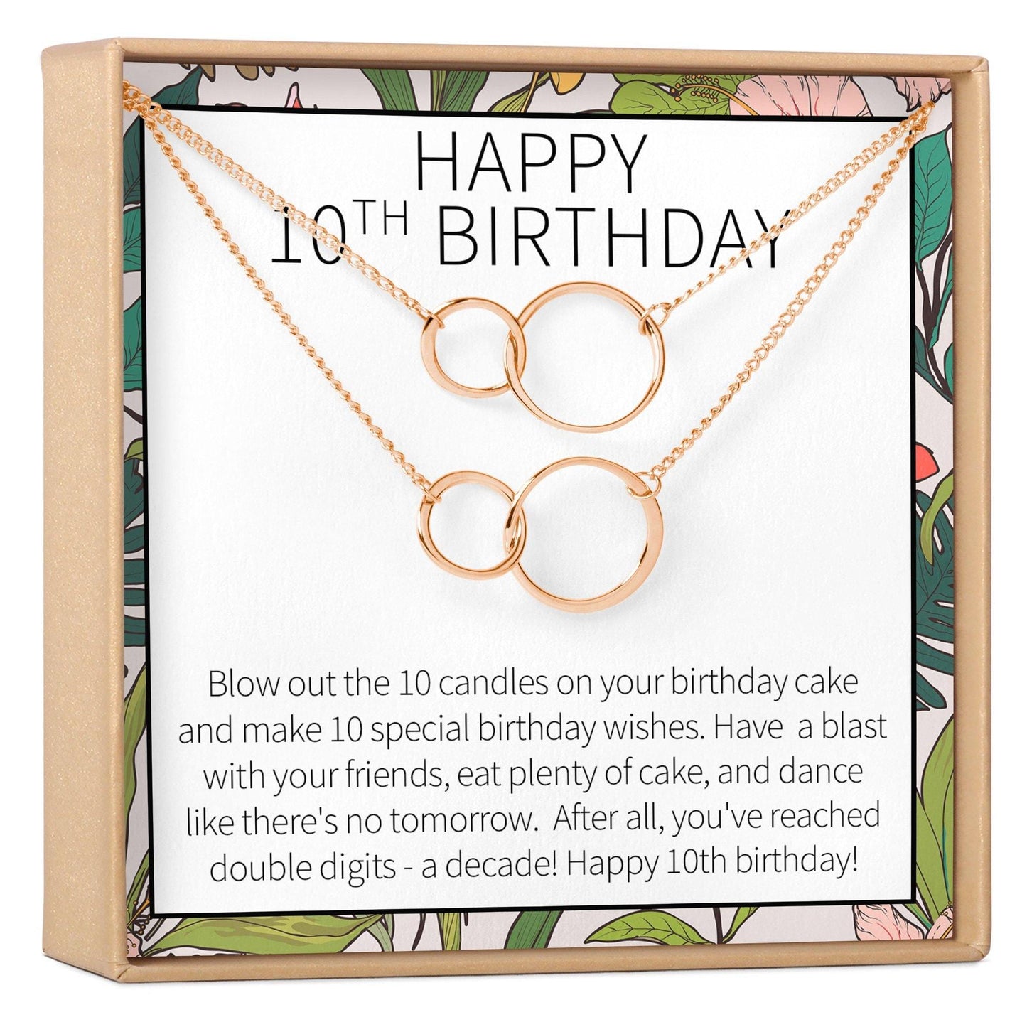 10th Birthday Gift Necklace, Multiple Styles
