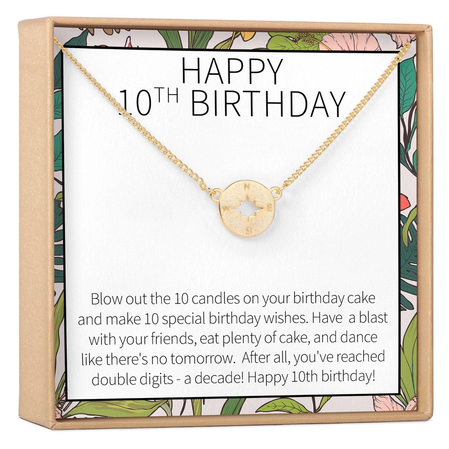 10th Birthday Gift Necklace, Multiple Styles