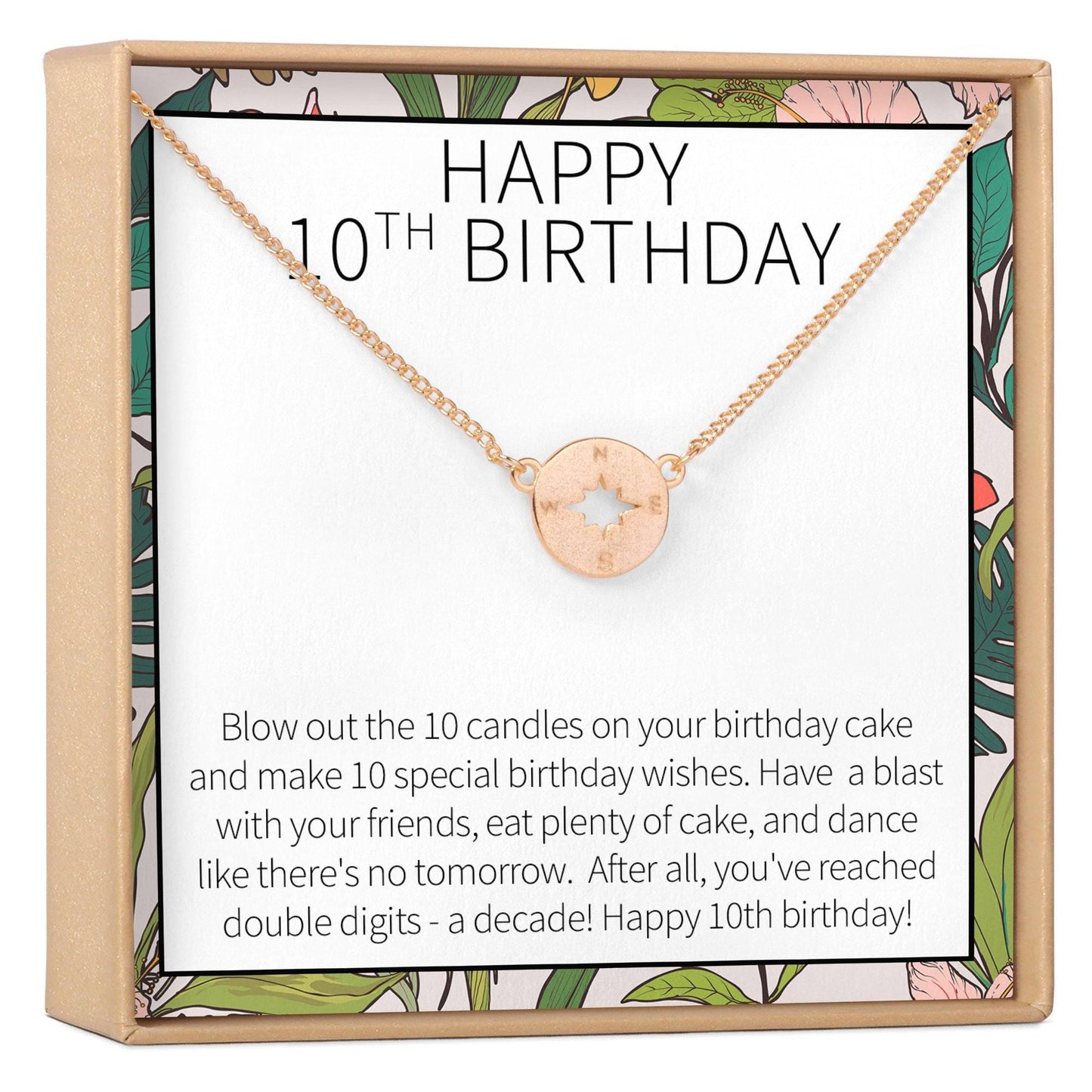 10th Birthday Gift Necklace, Multiple Styles