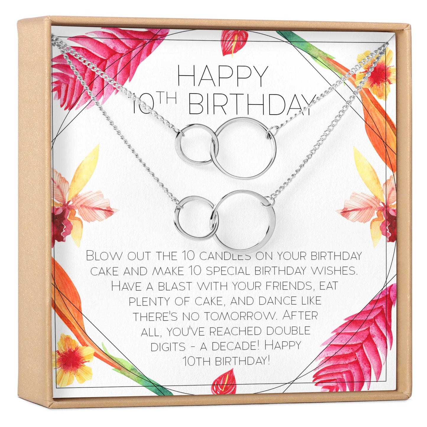 10th Birthday Gift Necklace, Multiple Styles