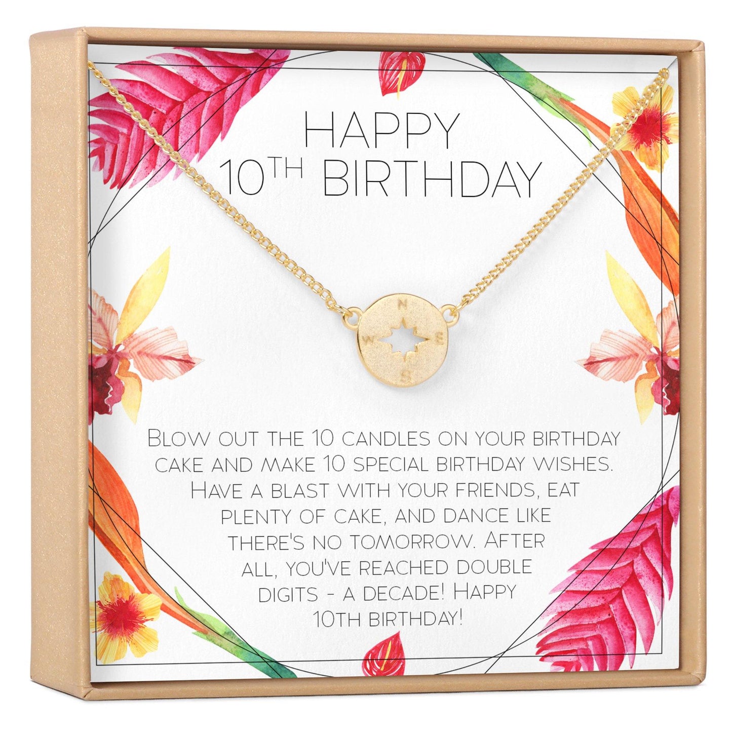 10th Birthday Gift Necklace, Multiple Styles