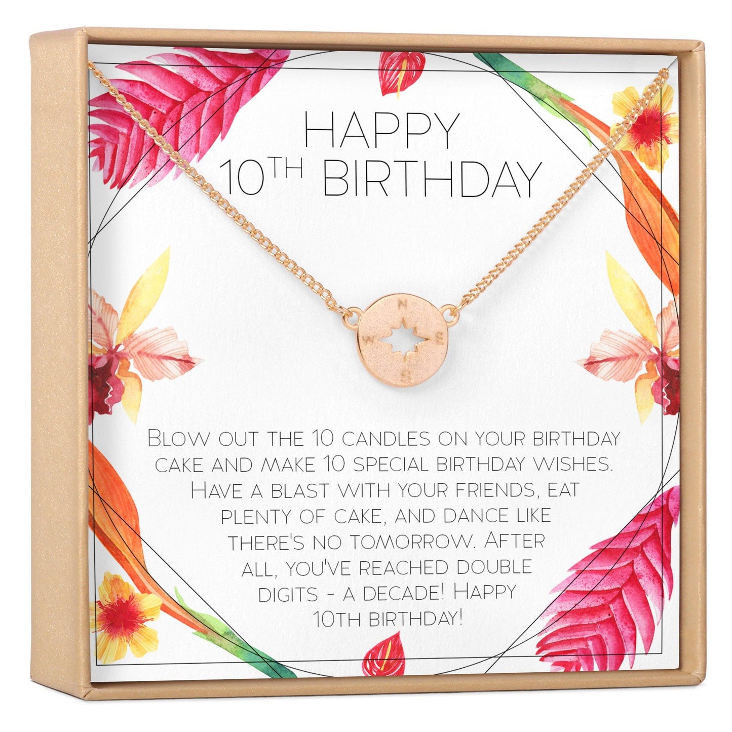 10th Birthday Gift Necklace, Multiple Styles
