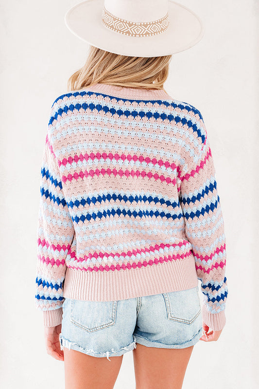 Amelia Patterned Drop Shoulder Sweater