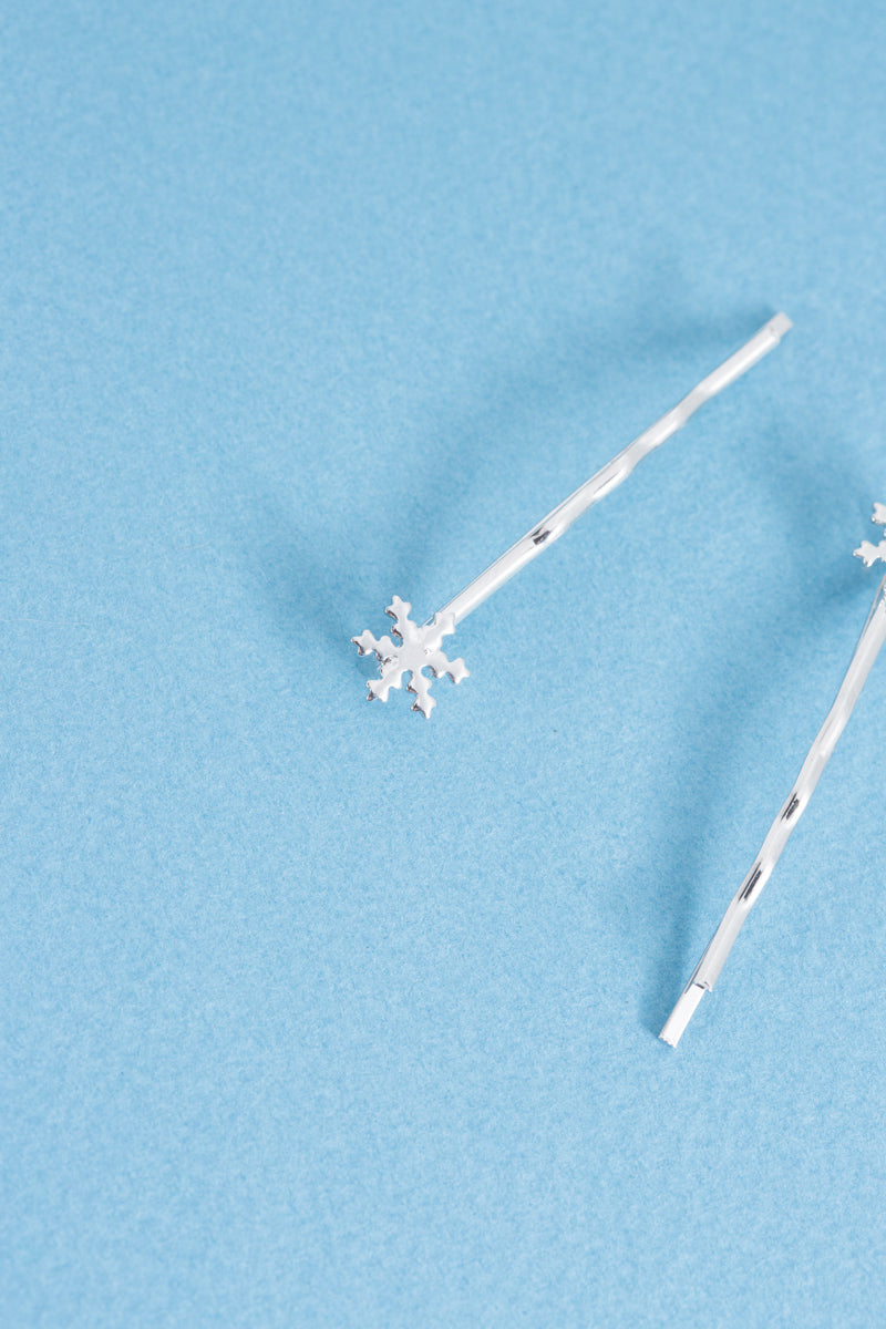 Snowflake Hair Pins | Silver