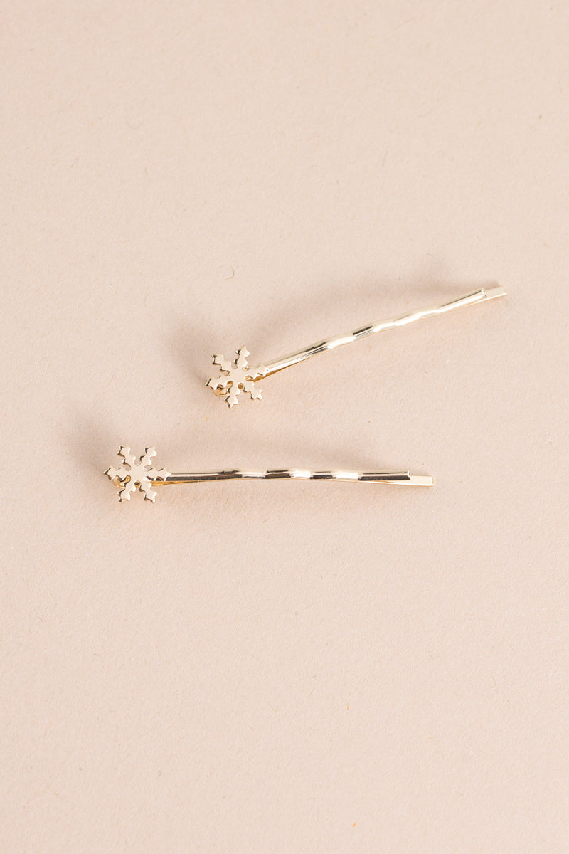Snowflake Hair Pins | Gold