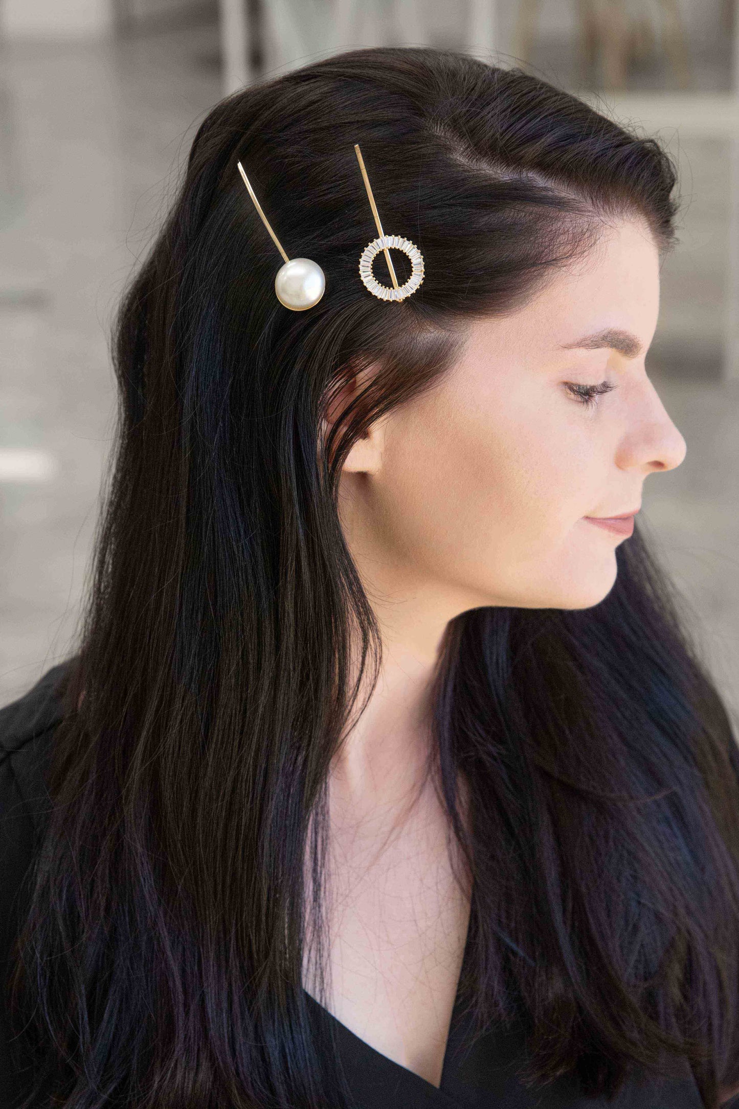 Pearl Stone Hair Pins