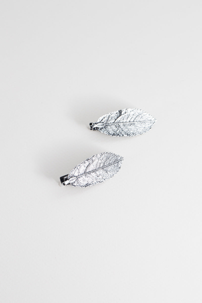Embossed Leaf Hair Clips