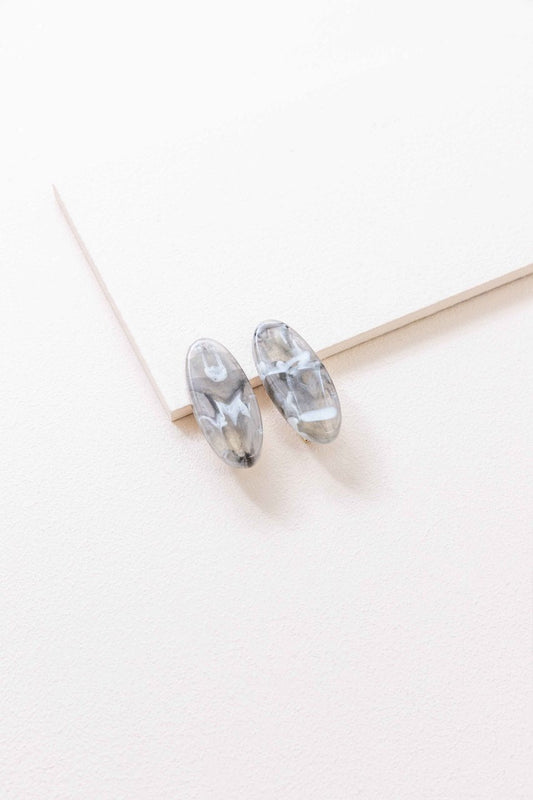 Refined Oval Marble Hair Clip