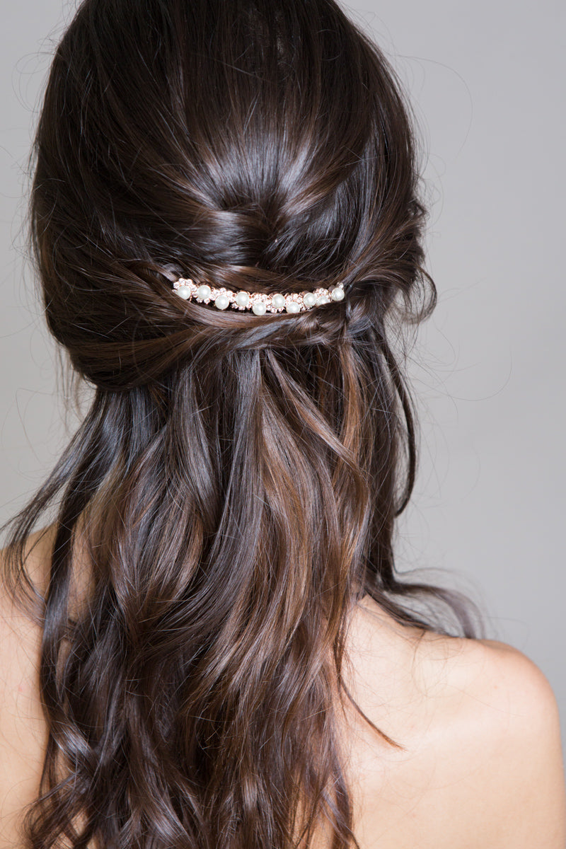 Tristan Pearl Comb | Rose Gold