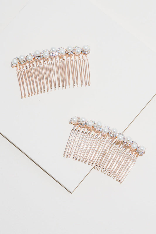 Tristan Pearl Comb | Rose Gold