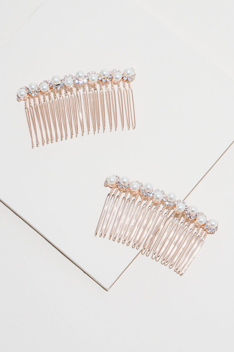 Tristan Pearl Comb | Rose Gold