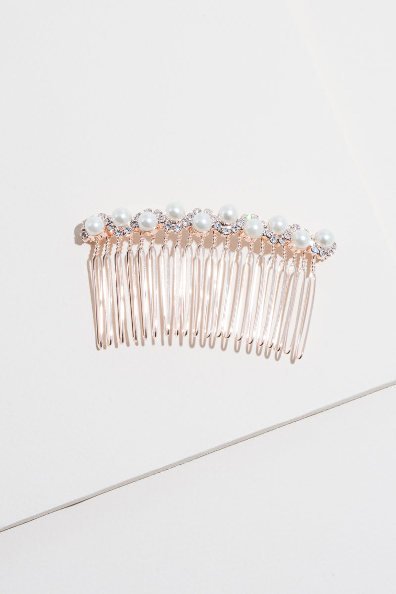 Tristan Pearl Comb | Rose Gold