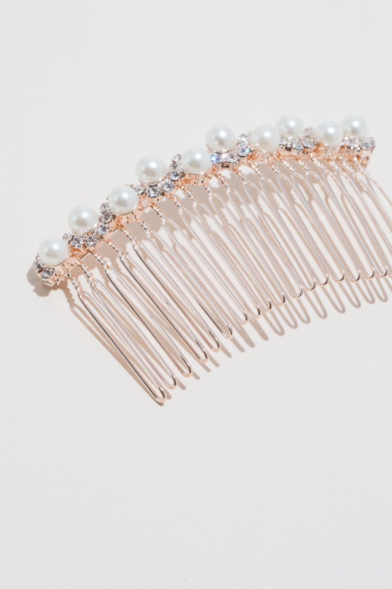 Tristan Pearl Comb | Rose Gold