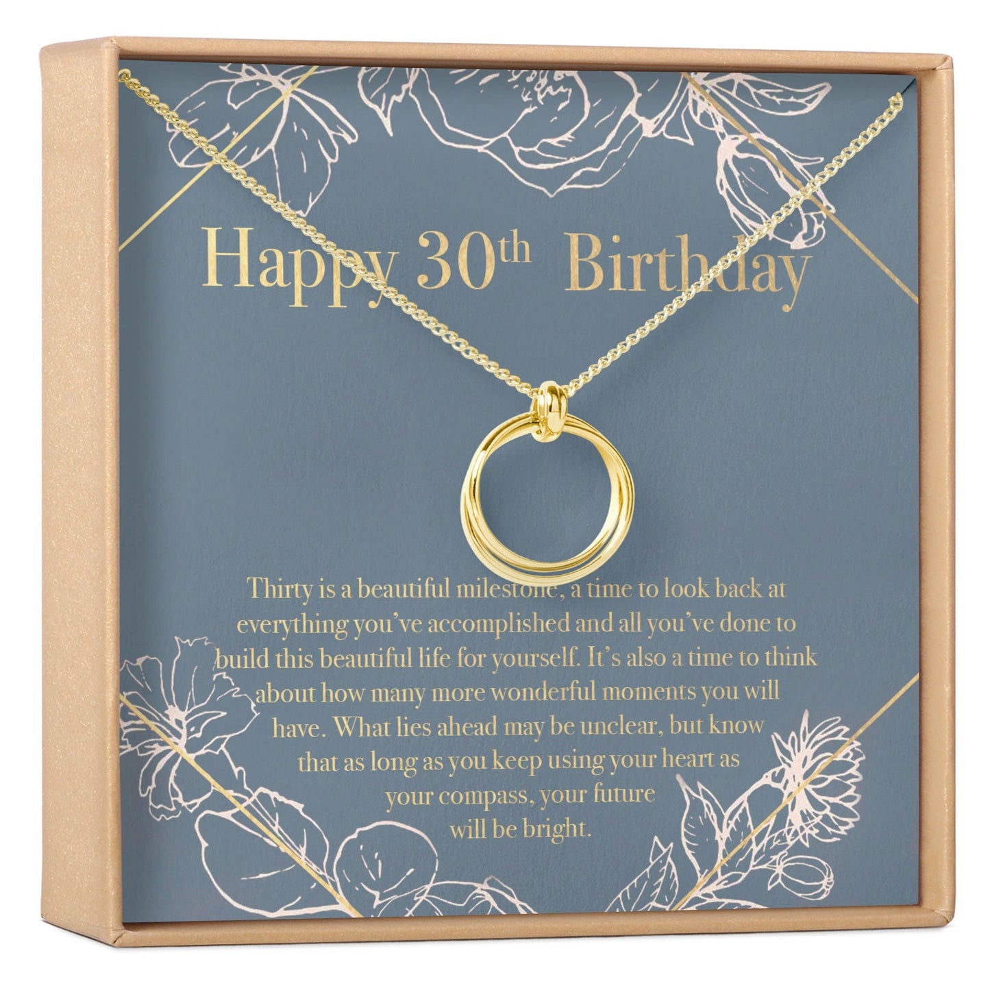 30th Birthday Necklace, Multiple Styles