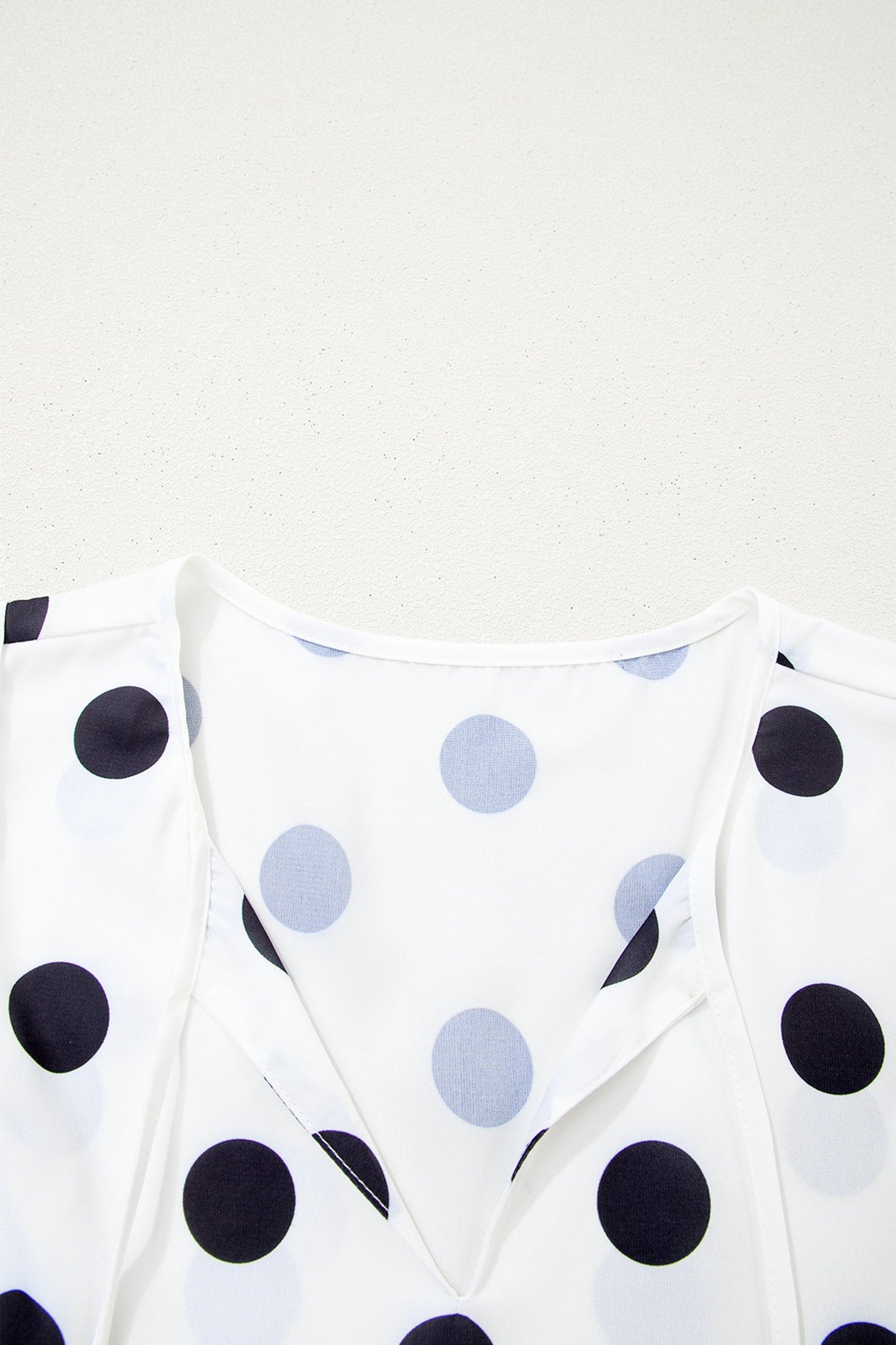 Polka Dot Stripe Patchwork Flutter Sleeve Babydoll Blouse