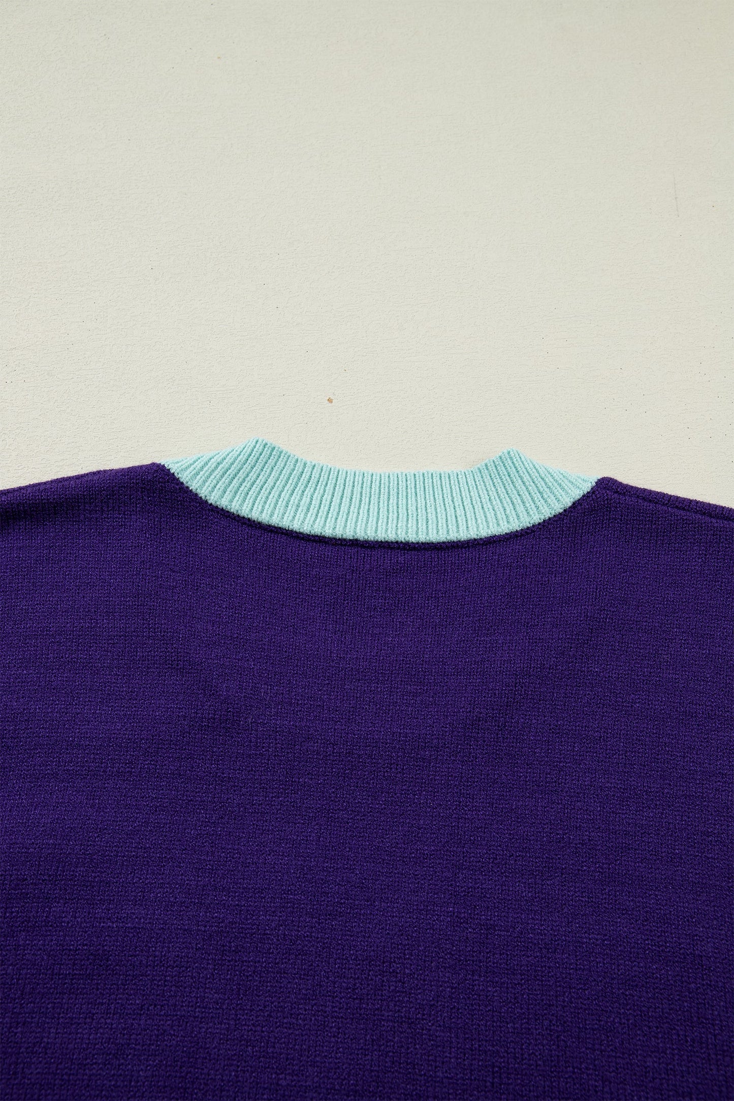 Mardi Gras Colorblock Fuzzy Patchwork Sweater