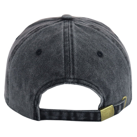 "Thankful Pumpkin" Embroidered Baseball Cap – Vintage Washed Black Hat