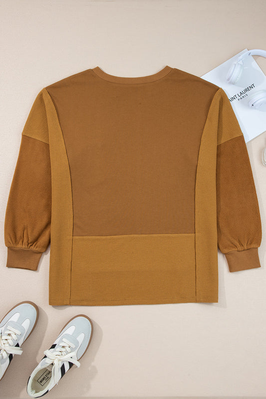 Isabella High Low Patchwork Sweatshirt