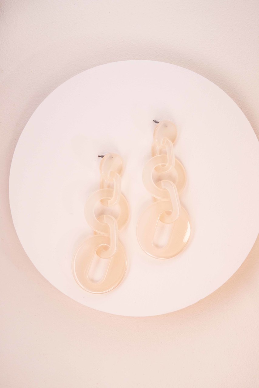 Chunky Chain Drop Earrings | Clear