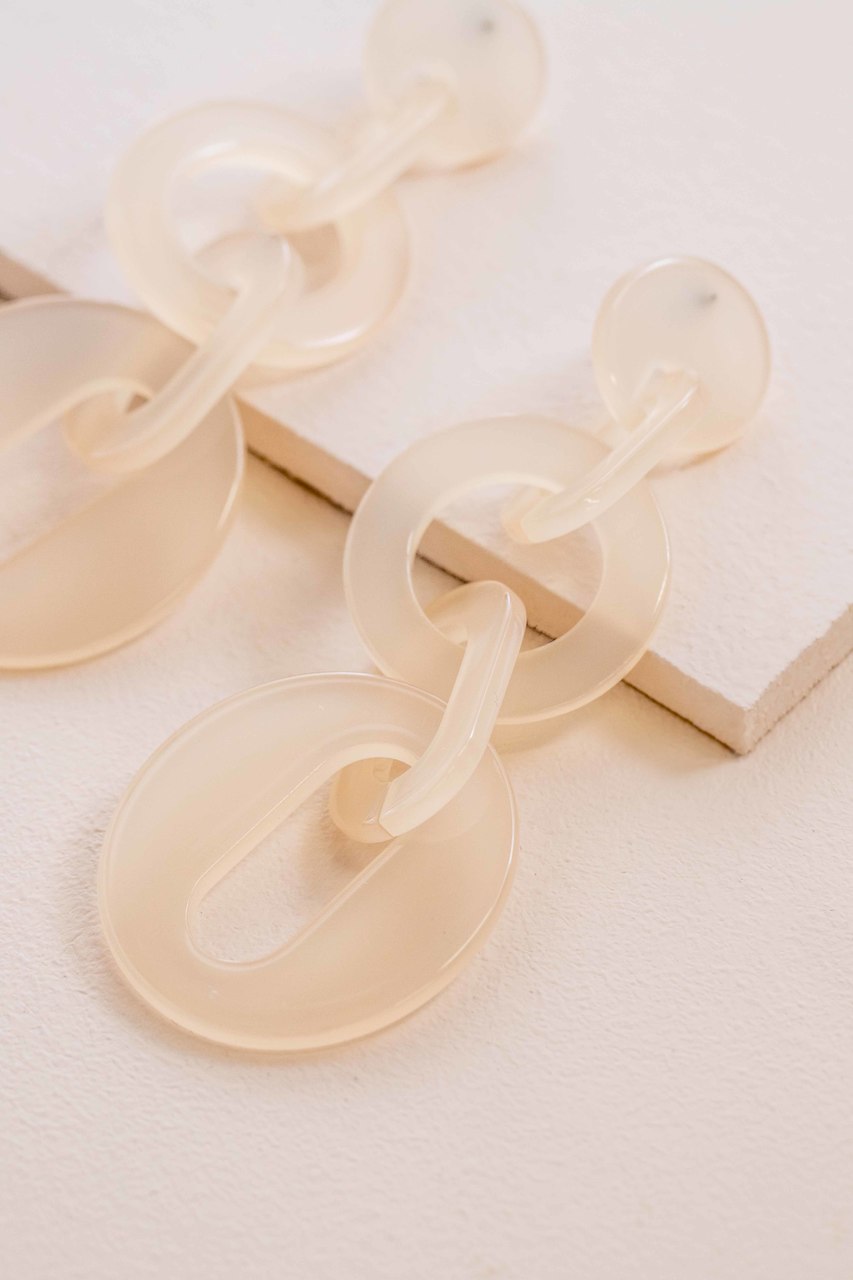 Chunky Chain Drop Earrings | Clear