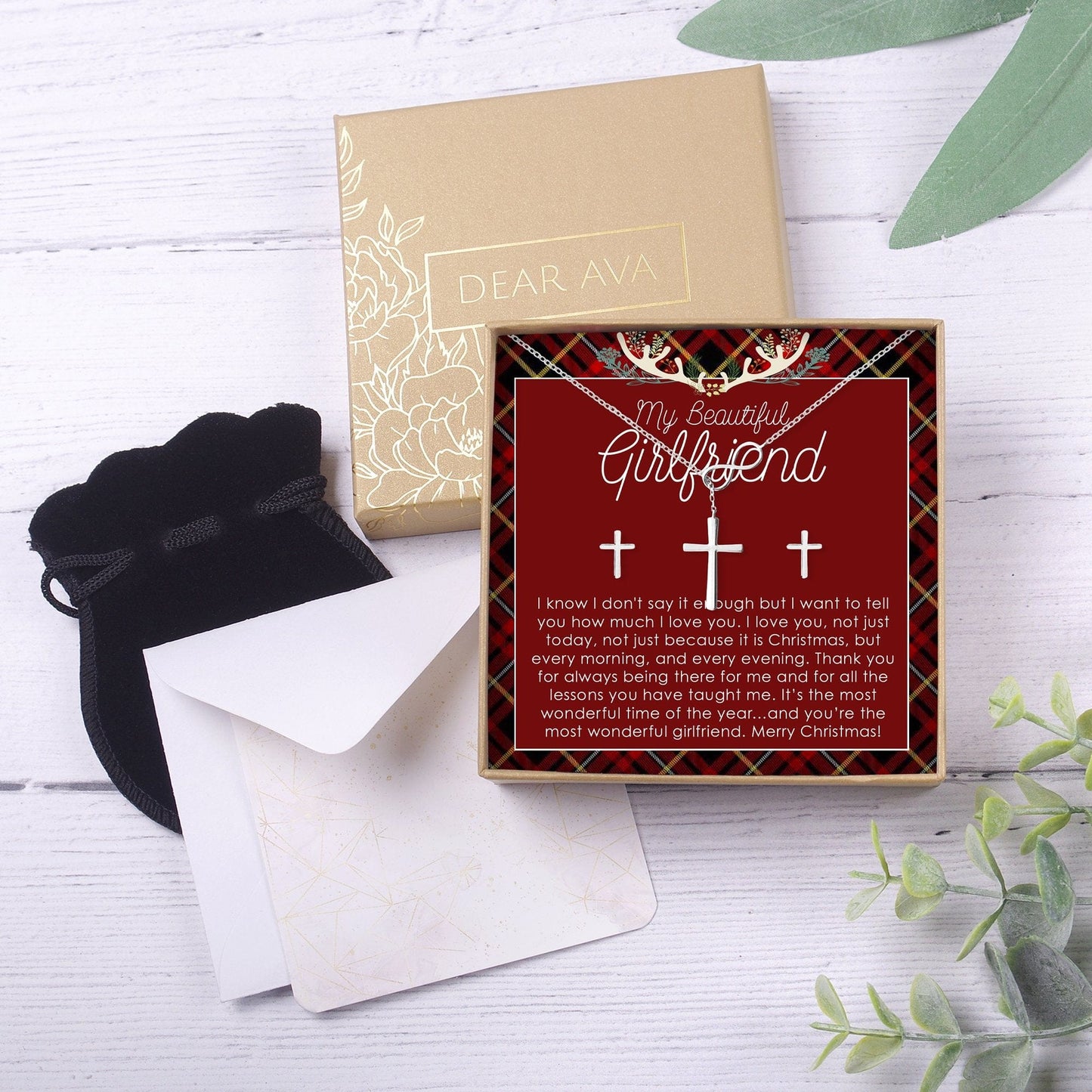 Christmas Gift for Girlfriend Cross earring and Necklace Set Jewelry Set