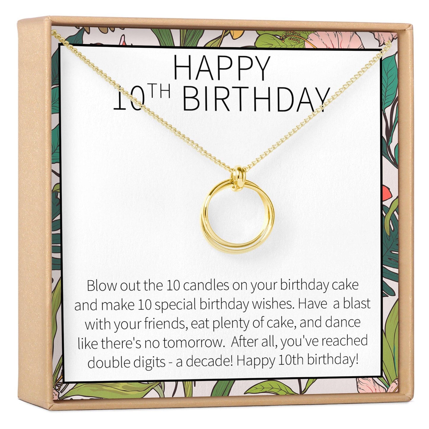 10th Birthday Gift Necklace, Multiple Styles