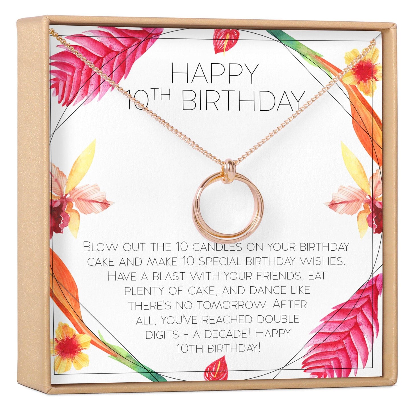 10th Birthday Gift Necklace, Multiple Styles