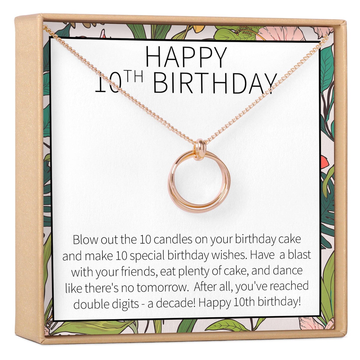 10th Birthday Gift Necklace, Multiple Styles