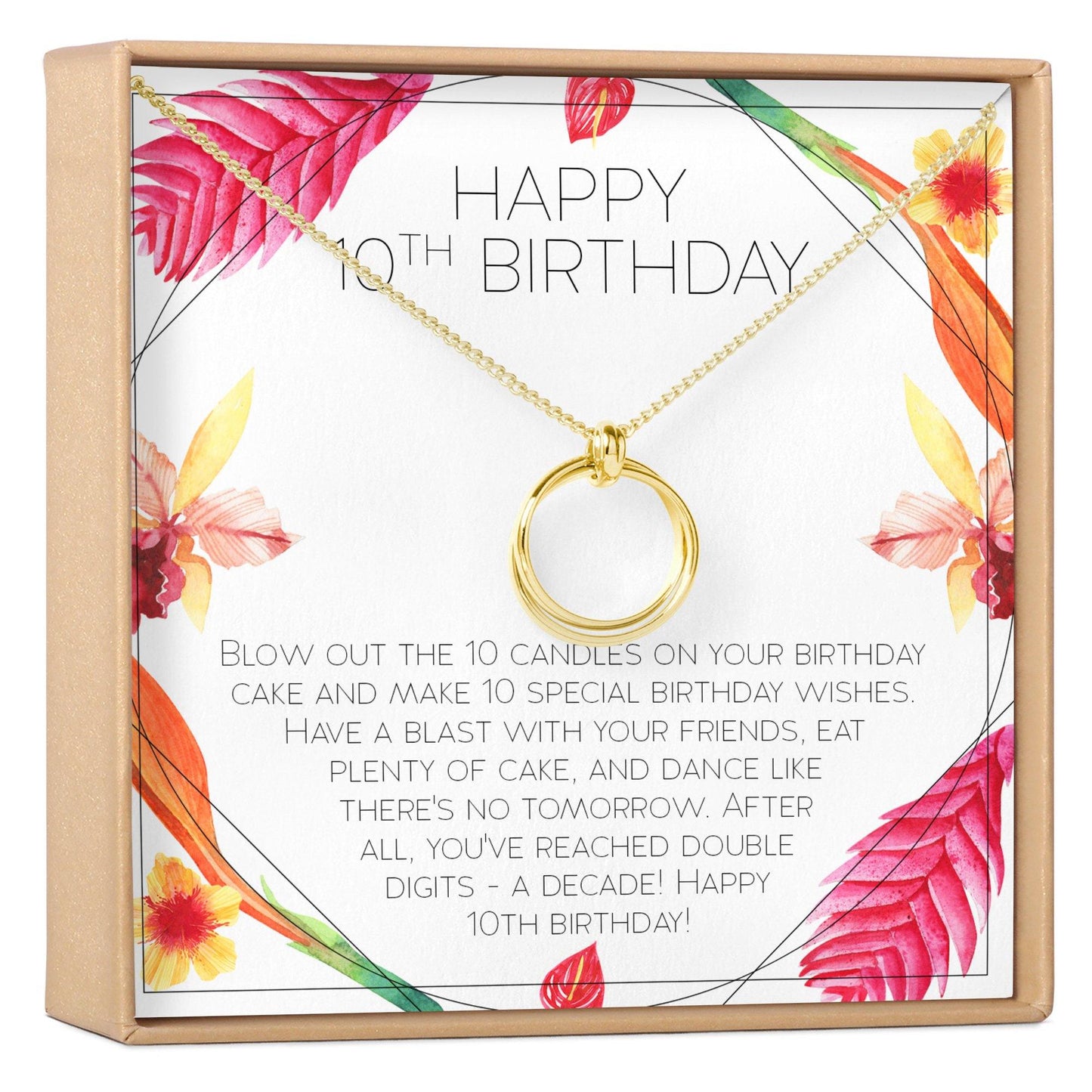 10th Birthday Gift Necklace, Multiple Styles