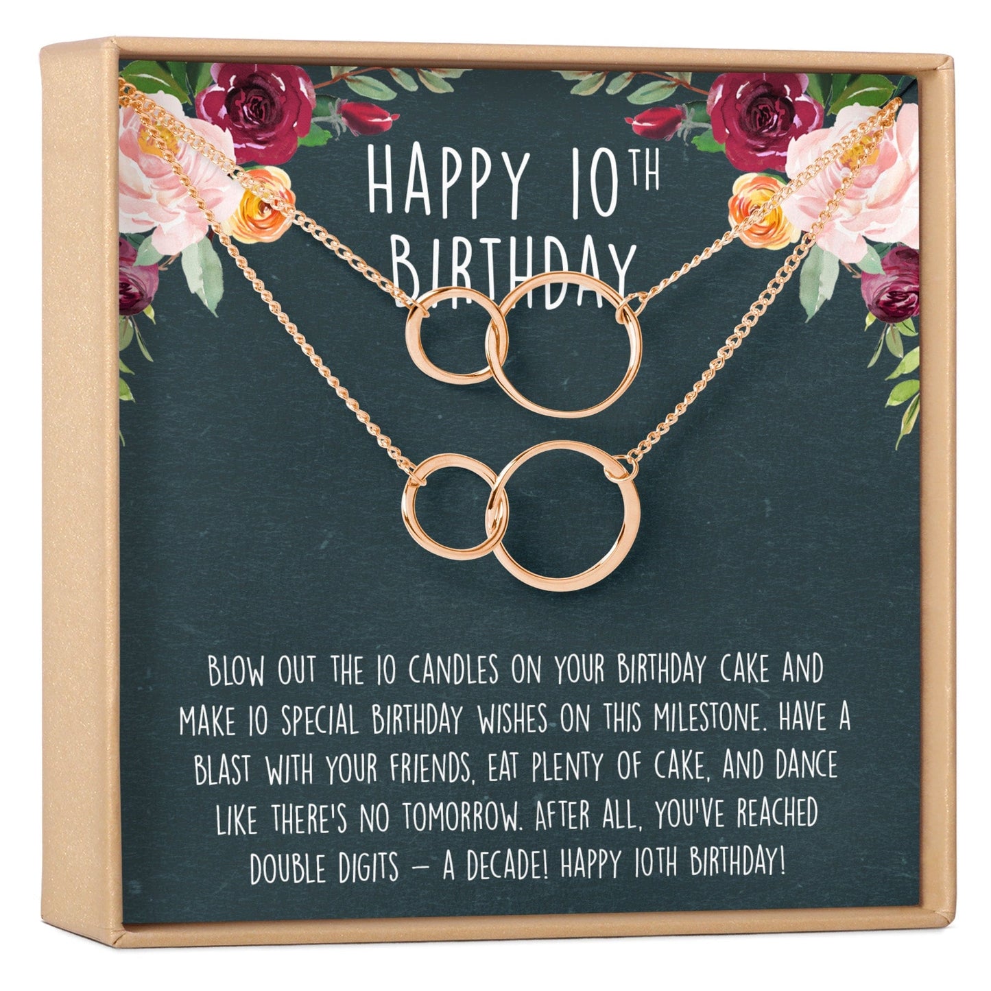 10th Birthday Gift Necklace, Multiple Styles
