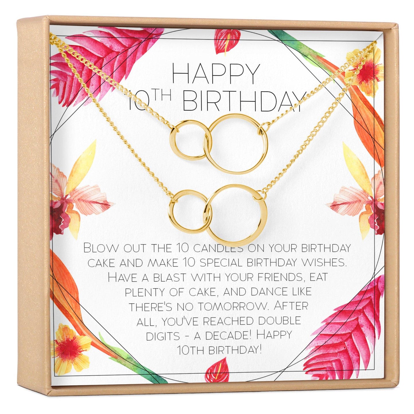 10th Birthday Gift Necklace, Multiple Styles