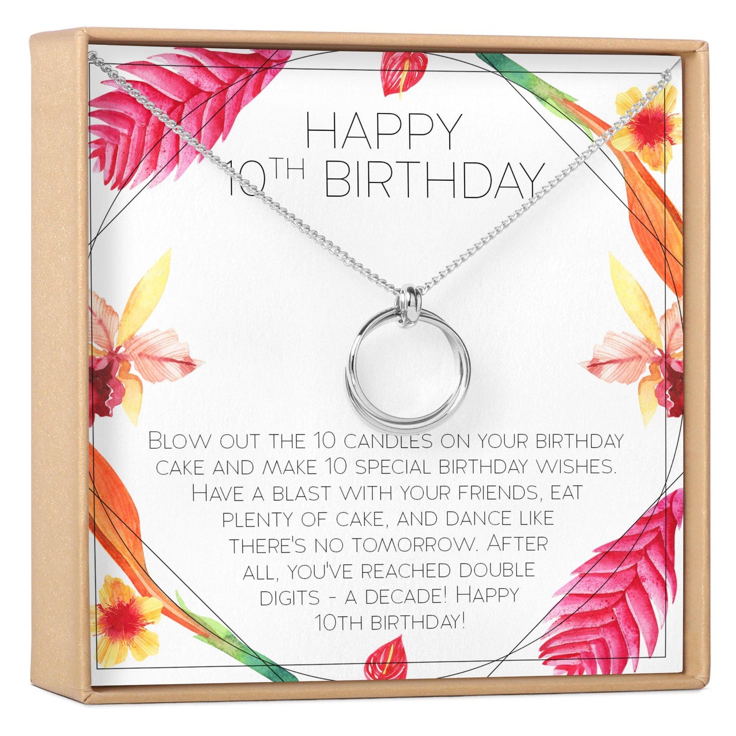 10th Birthday Gift Necklace, Multiple Styles