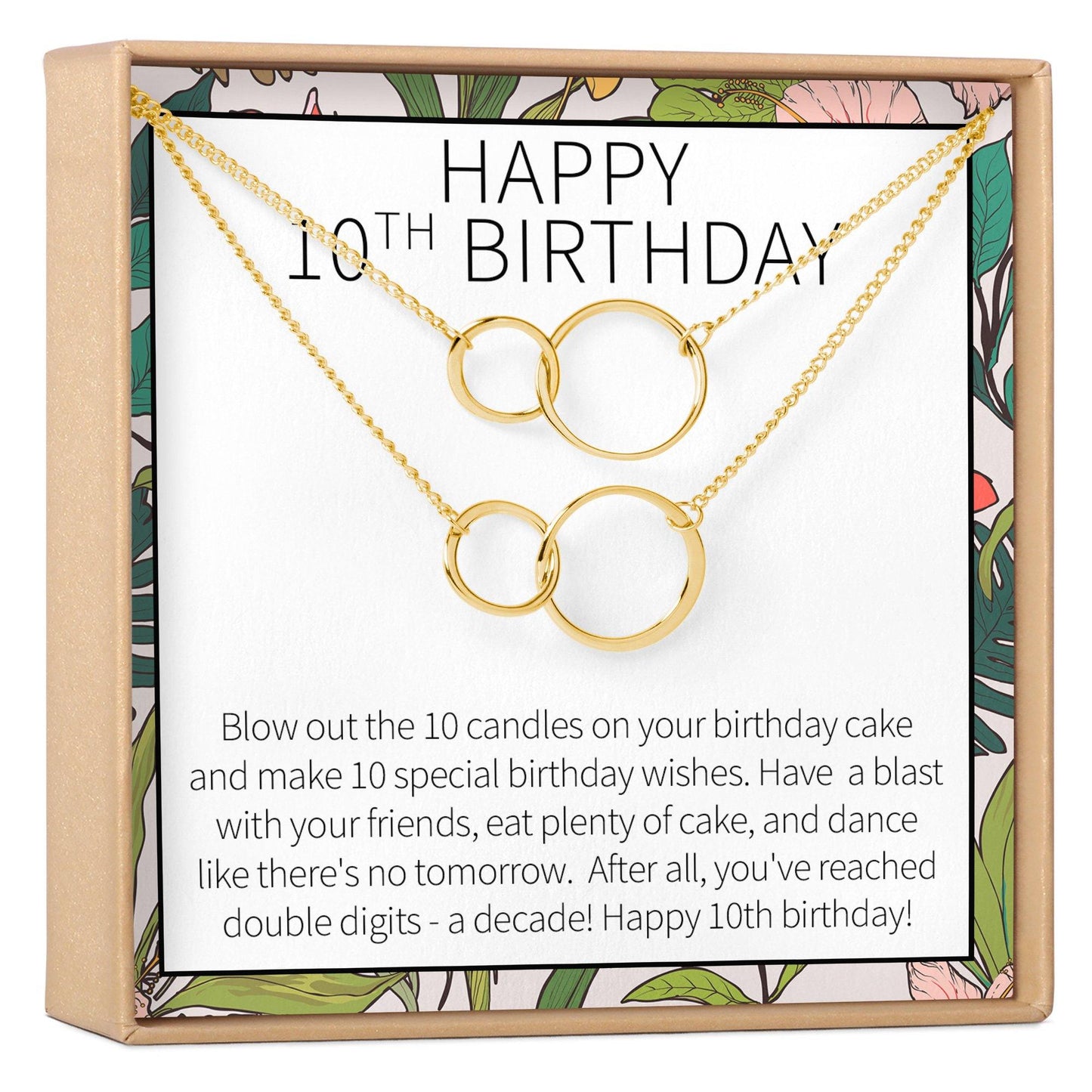 10th Birthday Gift Necklace, Multiple Styles